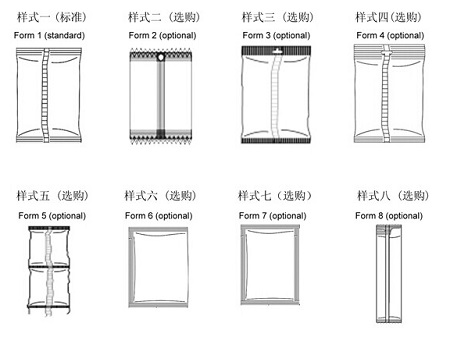立式粉劑定量包裝機可以實(shí)現的包裝形式